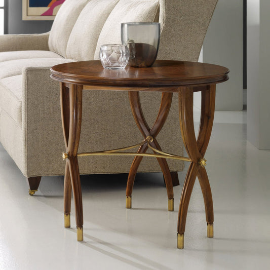 Table d'appoint ronde Art déco en noyer