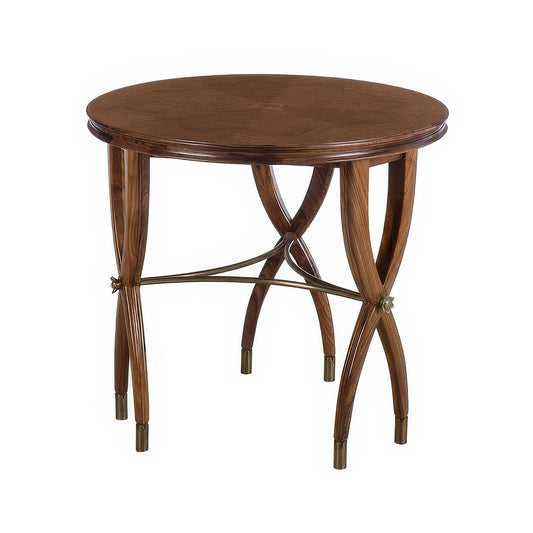 Table d'appoint ronde Art déco en noyer