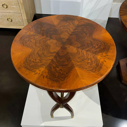 Table d'appoint ronde Art déco en noyer
