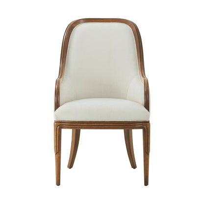 Fauteuil de salle à manger rembourré Art Déco en noyer