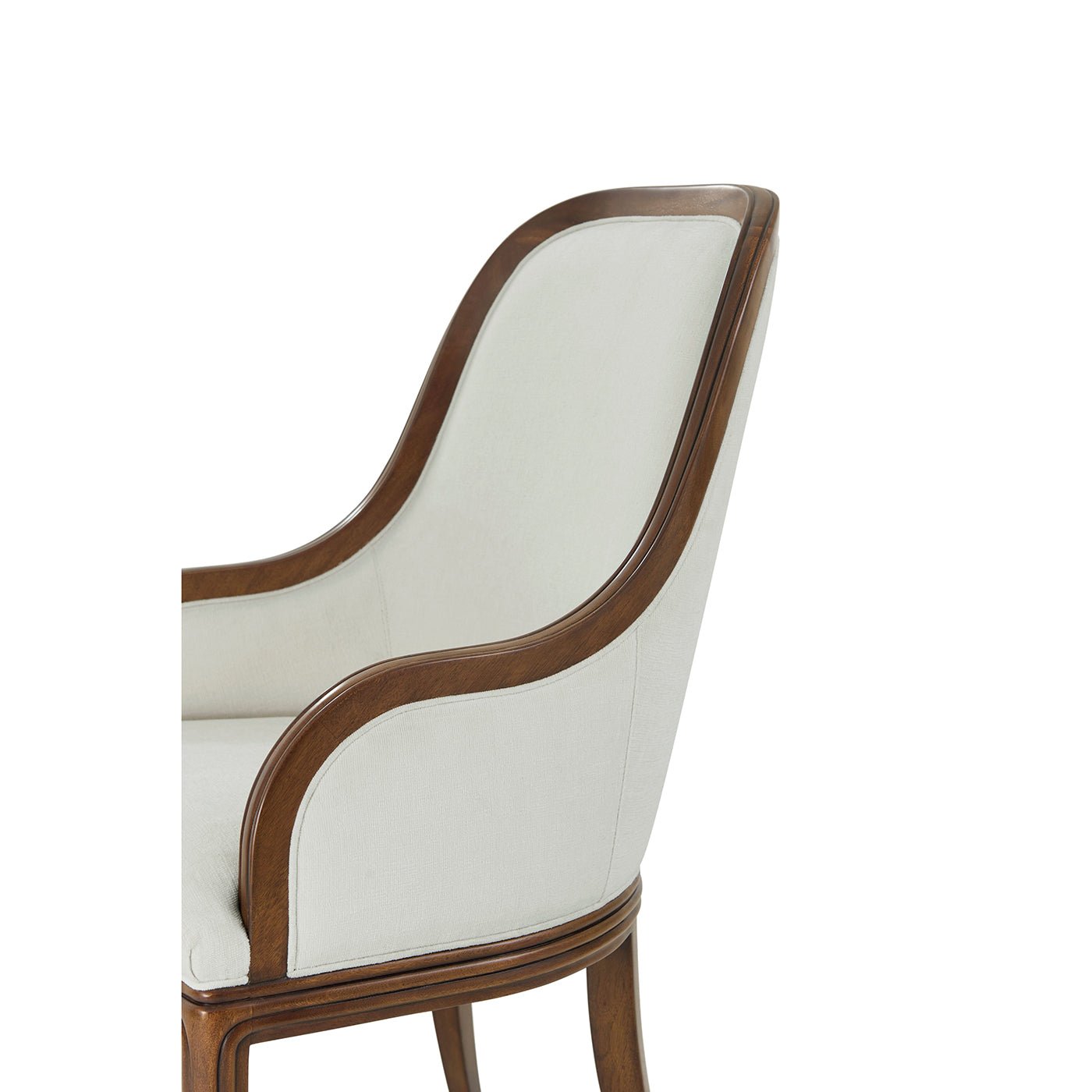Fauteuil de salle à manger rembourré Art Déco en noyer