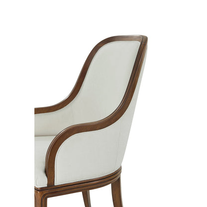 Fauteuil de salle à manger rembourré Art Déco en noyer
