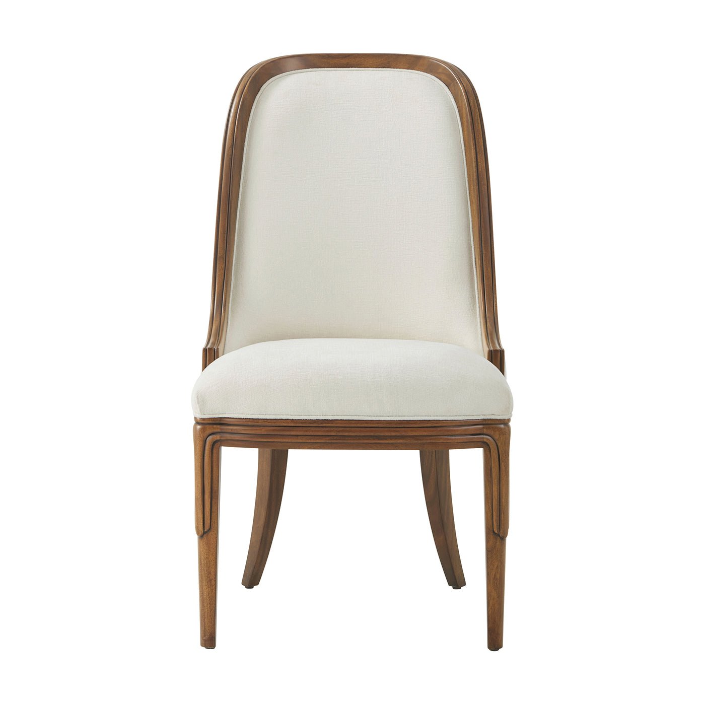 Chaise de salle à manger rembourrée Art Déco en noyer