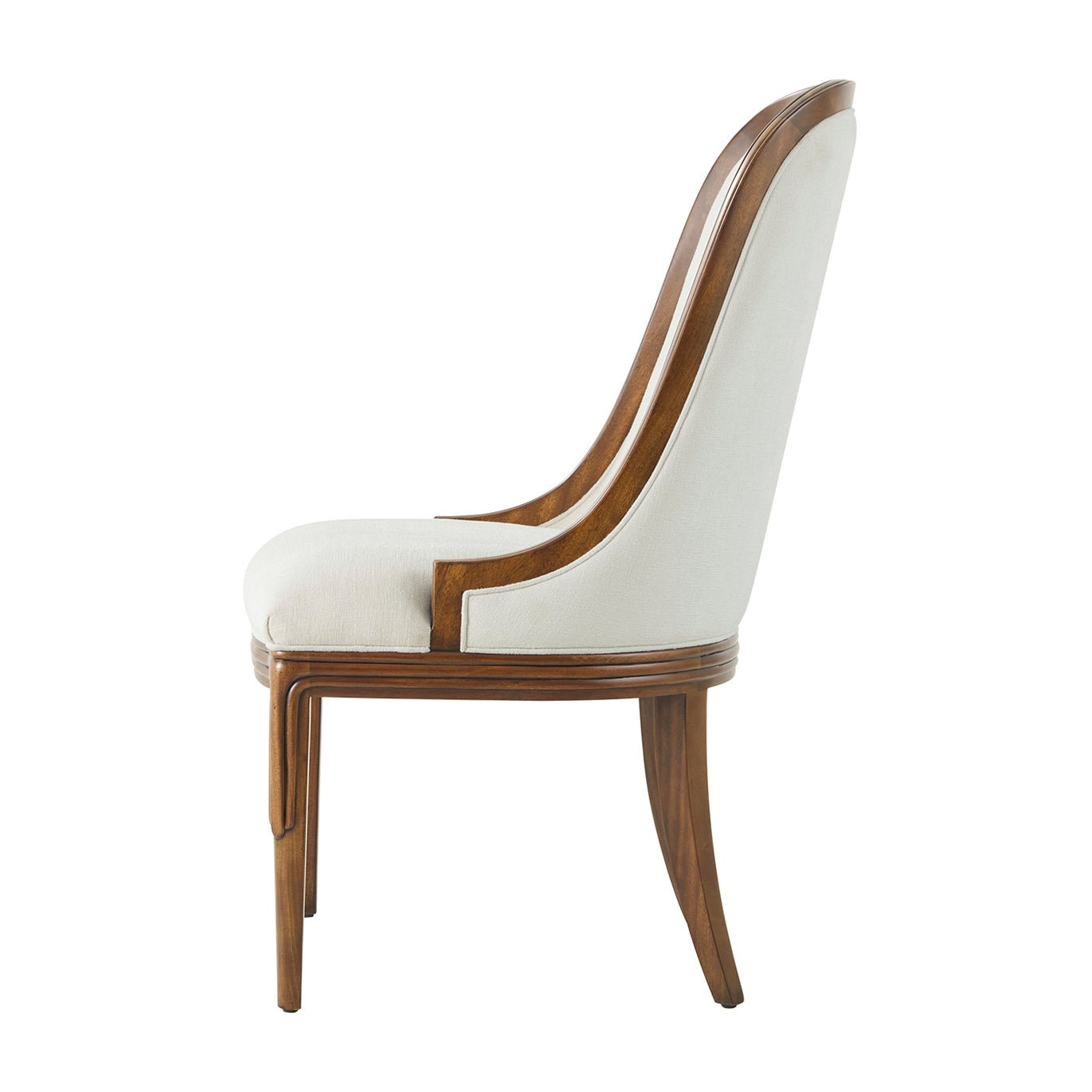 Chaise de salle à manger rembourrée Art Déco en noyer