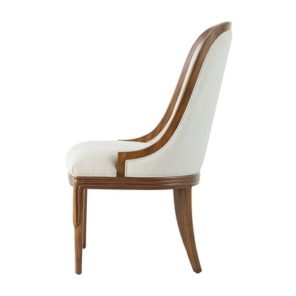Chaise de salle à manger rembourrée Art Déco en noyer