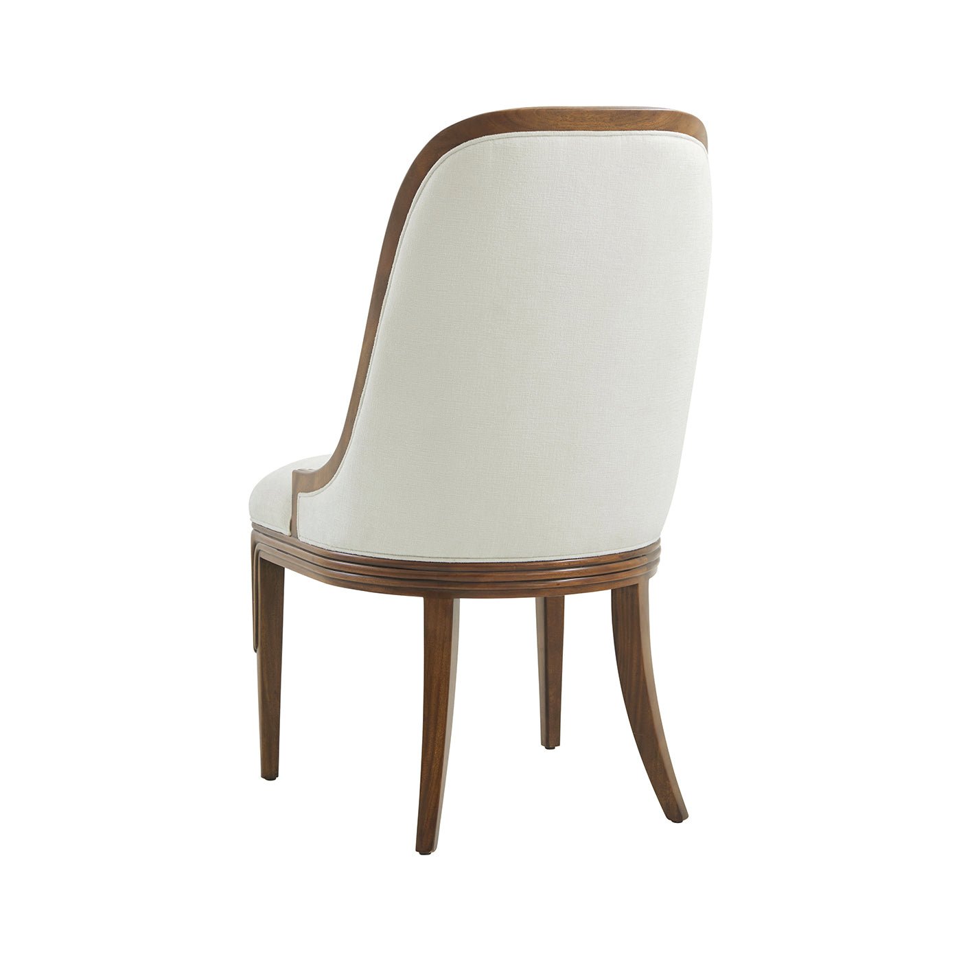 Chaise de salle à manger rembourrée Art Déco en noyer