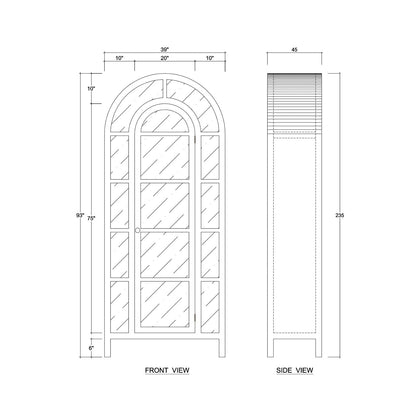 Vitrine arquée blanche 
