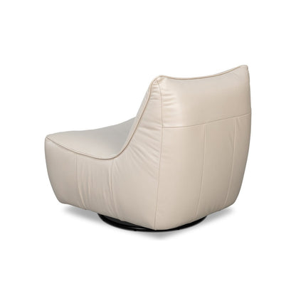 Fauteuil pivotant en cuir blanc
