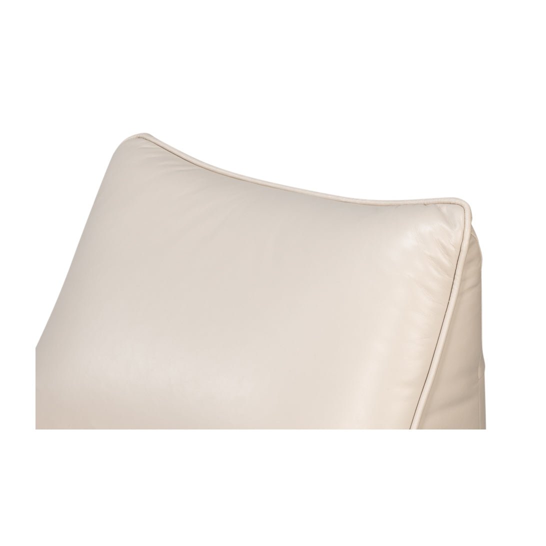 Fauteuil pivotant en cuir blanc