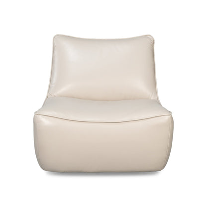 Fauteuil pivotant en cuir blanc
