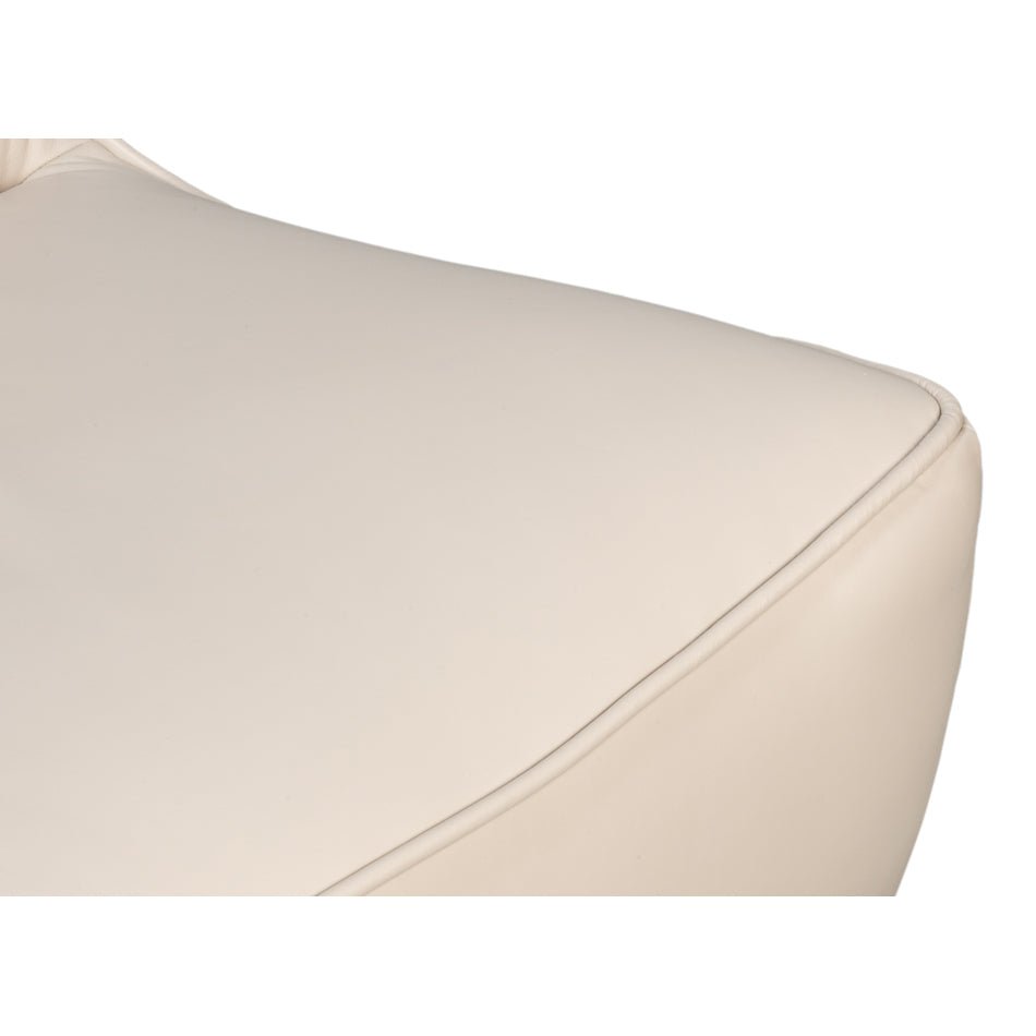 Fauteuil pivotant en cuir blanc