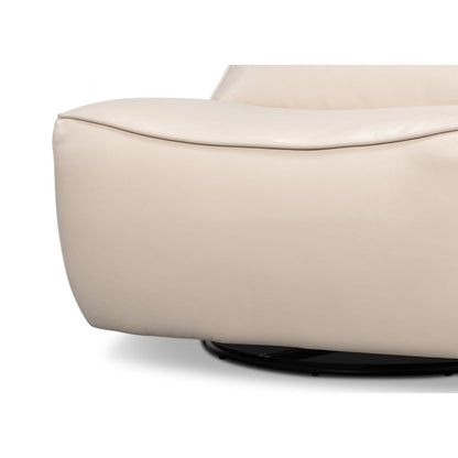 Fauteuil pivotant en cuir blanc