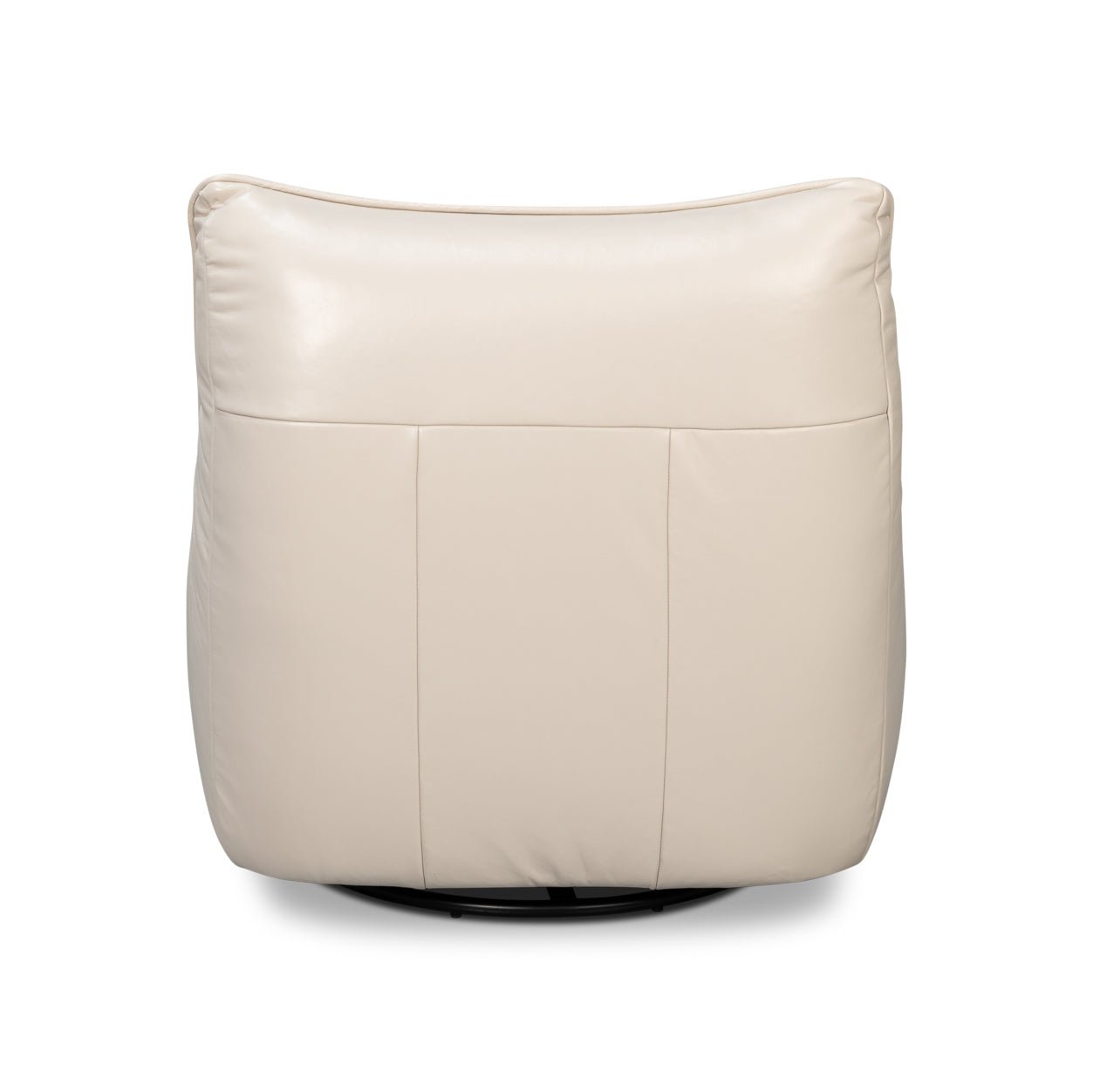 Fauteuil pivotant en cuir blanc
