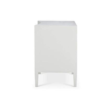 Table de chevet moderne en lin blanc