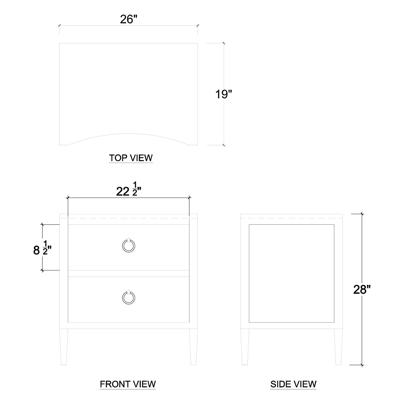 Table de chevet moderne en lin blanc