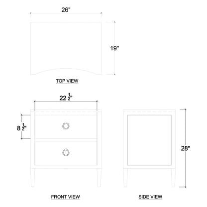 Table de chevet moderne en lin blanc