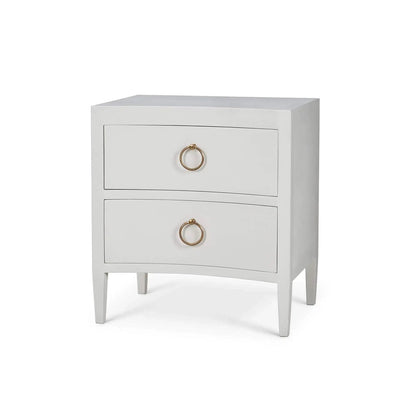 Table de chevet moderne en lin blanc