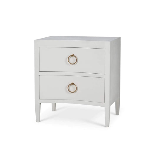 Table de chevet moderne en lin blanc