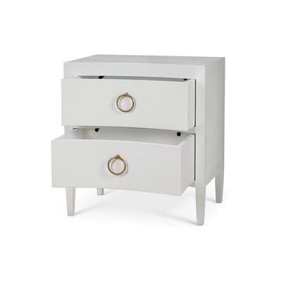 Table de chevet moderne en lin blanc