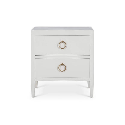 Table de chevet moderne en lin blanc