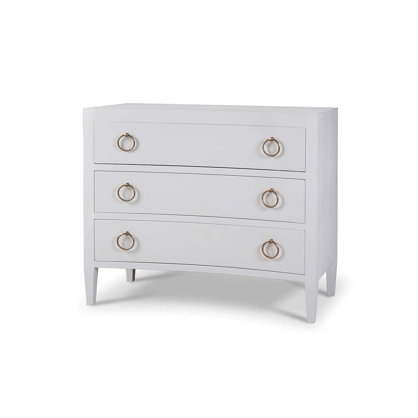 Commode moderne recouverte de lin blanc