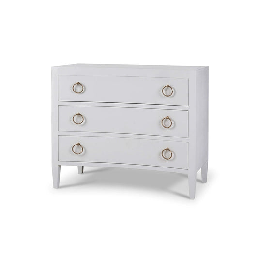 Commode moderne recouverte de lin blanc