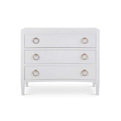 Commode moderne recouverte de lin blanc