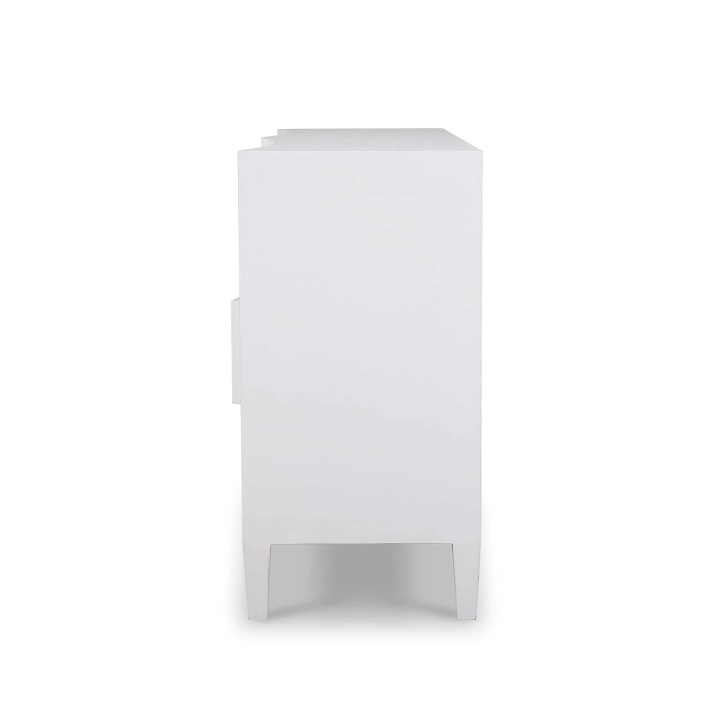 Commode moderne enveloppée de lin blanc