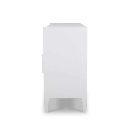 Commode moderne enveloppée de lin blanc