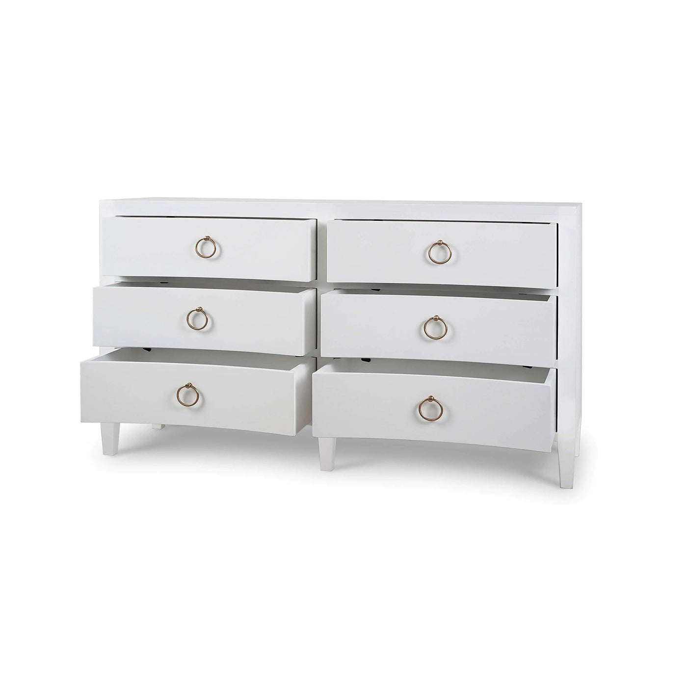 Commode moderne enveloppée de lin blanc