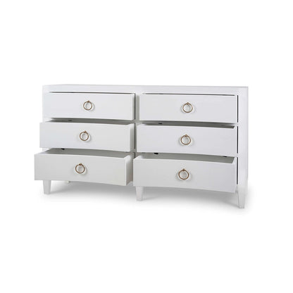Commode moderne enveloppée de lin blanc
