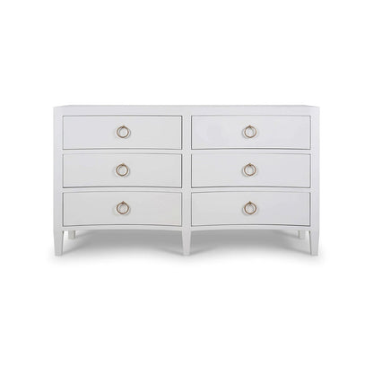Commode moderne enveloppée de lin blanc