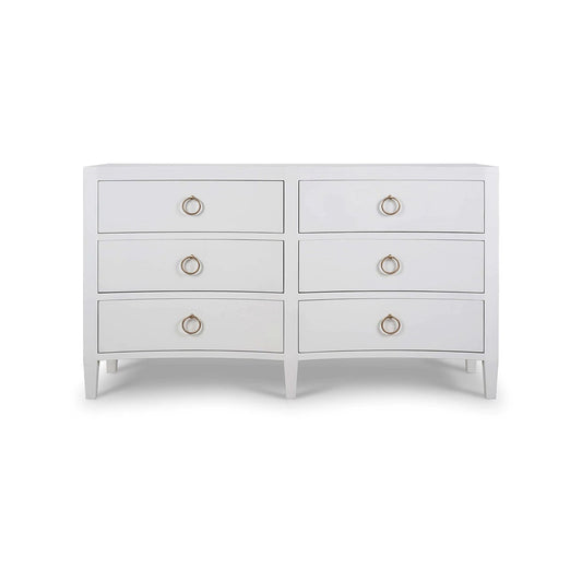 Commode moderne enveloppée de lin blanc