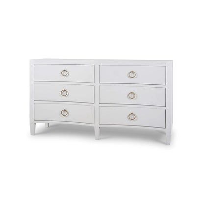 Commode moderne enveloppée de lin blanc