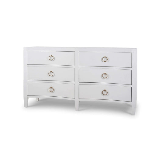 Commode moderne enveloppée de lin blanc