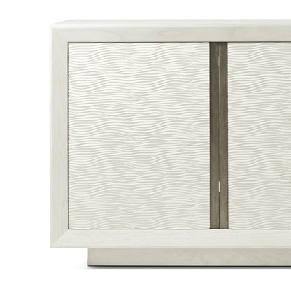 Meuble multimédia moderne et organique blanc