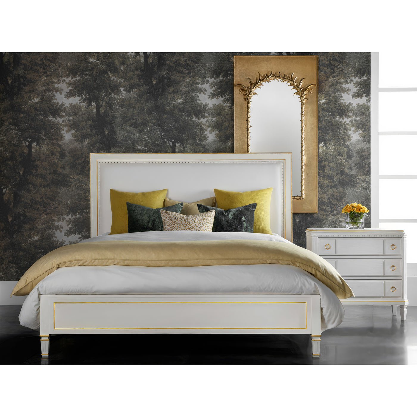 White Painted King Platform Bed
