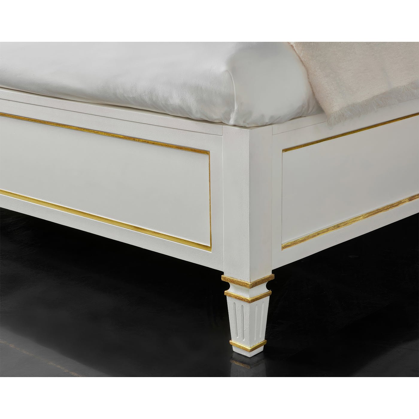 White Painted King Platform Bed